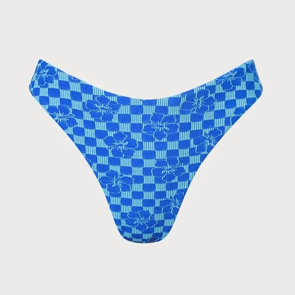 Berlook Blue Plaid Jacquard Underwire Bikini Set - Picture 5 of 7
